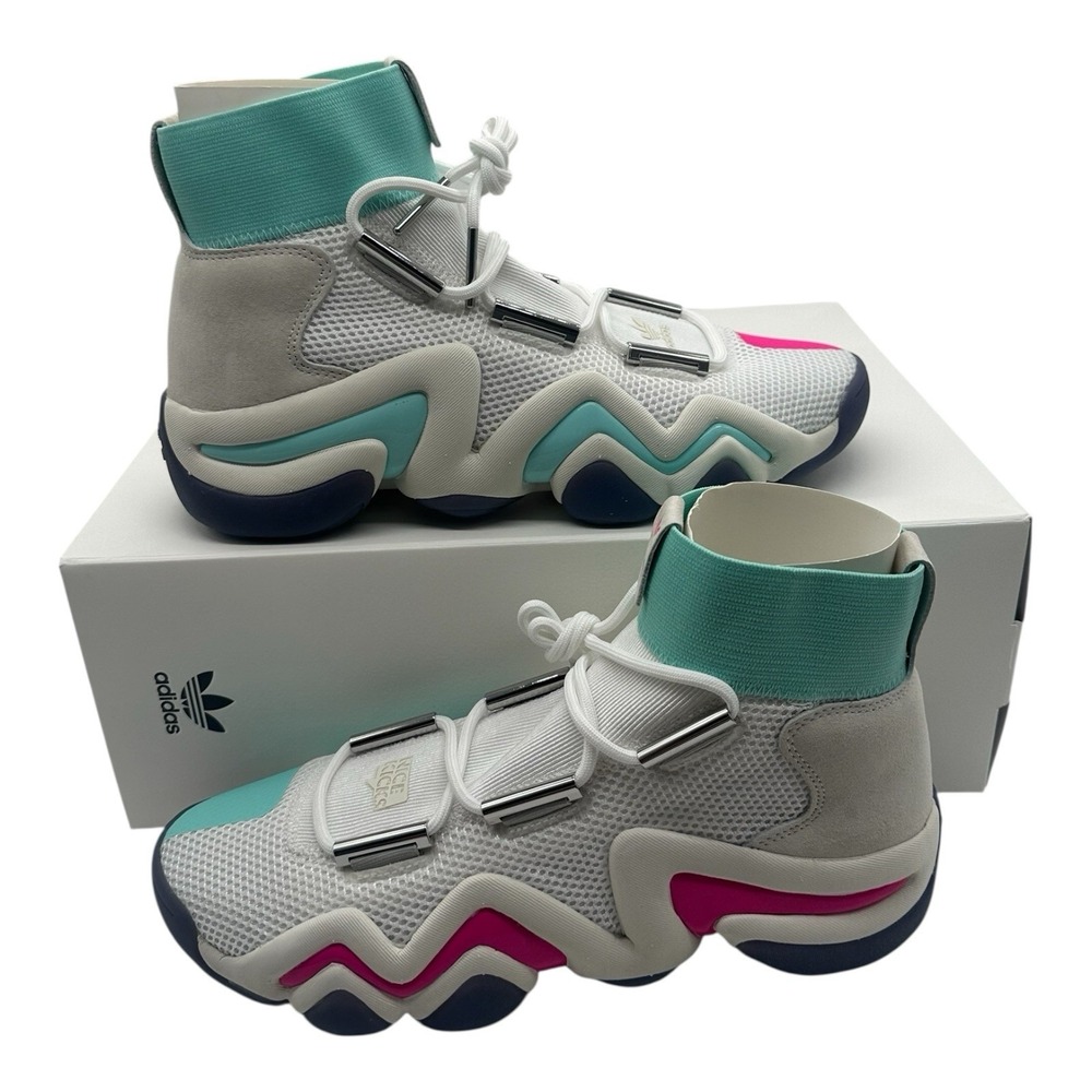 Adidas Nice Kicks‎ x Crazy 8 ADV Shoes Mens Sz 9 White/Aqua/Pink Sneakers DB1788